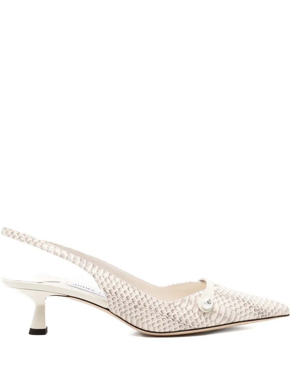 Jimmy Choo 45mm Amita snakeskin slingback pumps Neutrals