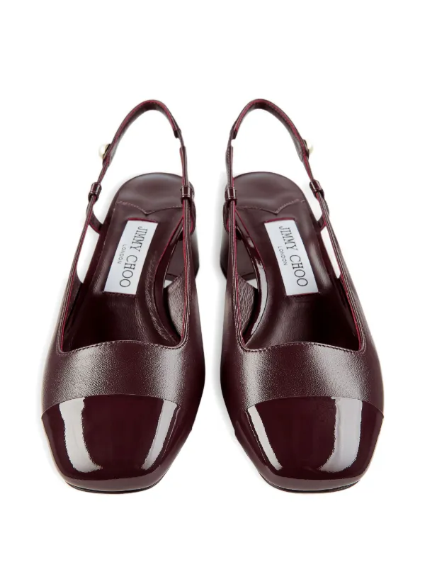 JIMMY CHOO ブラック スリングバックヒール パンプス 黒 カミラ 65 |ブラック パテント スリングバック パンプス