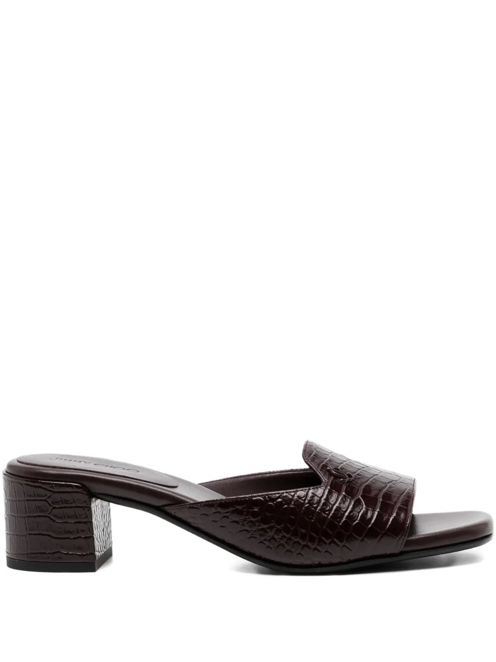 Jimmy Choo 45mm Dina crocodile-effect sandals Red