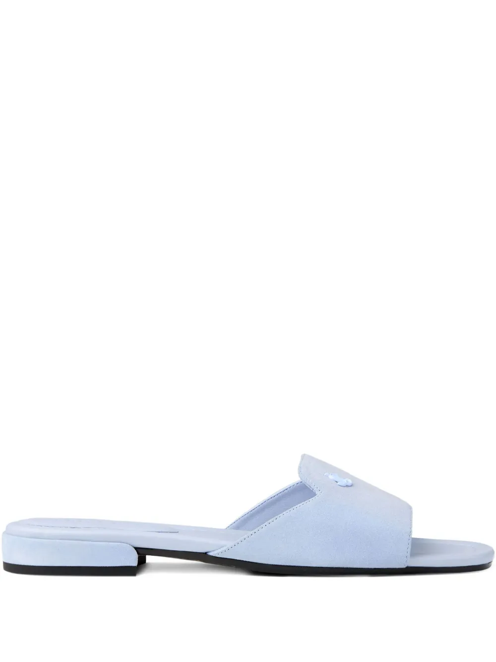 Jimmy Choo Dina logo-embellished suede flat sandals Blue