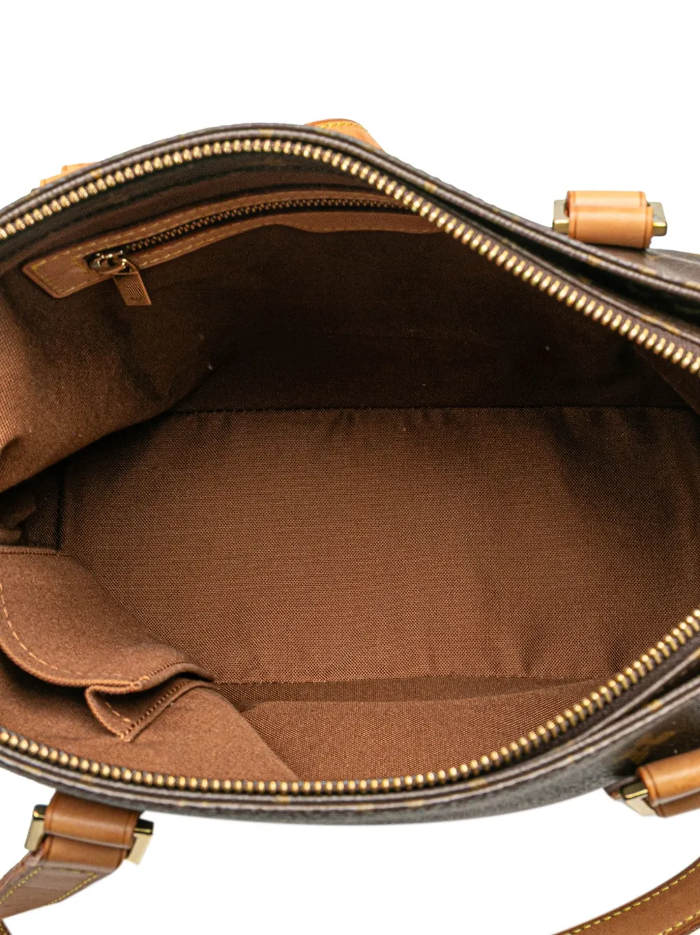 Pre-owned Louis Vuitton 2001 Monogram Cabas Piano Tote Bag In Brown