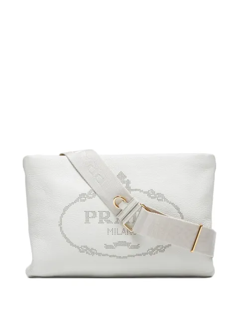 Prada Pre-Owned 2010-2020s logo-perforated shoulder bag