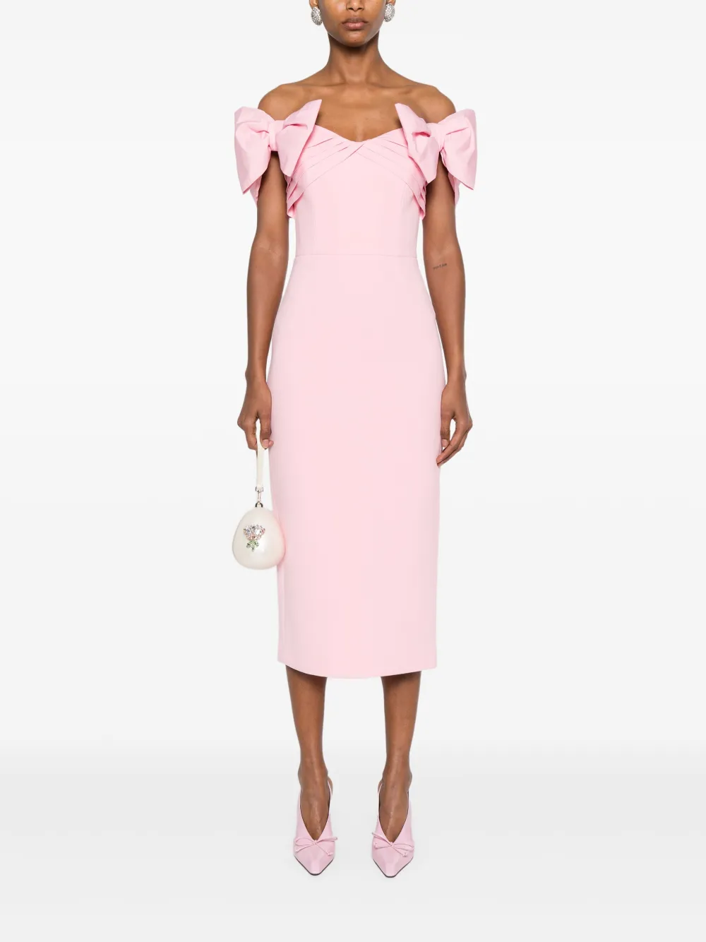 Rebecca Vallance bow-detail dress - Roze