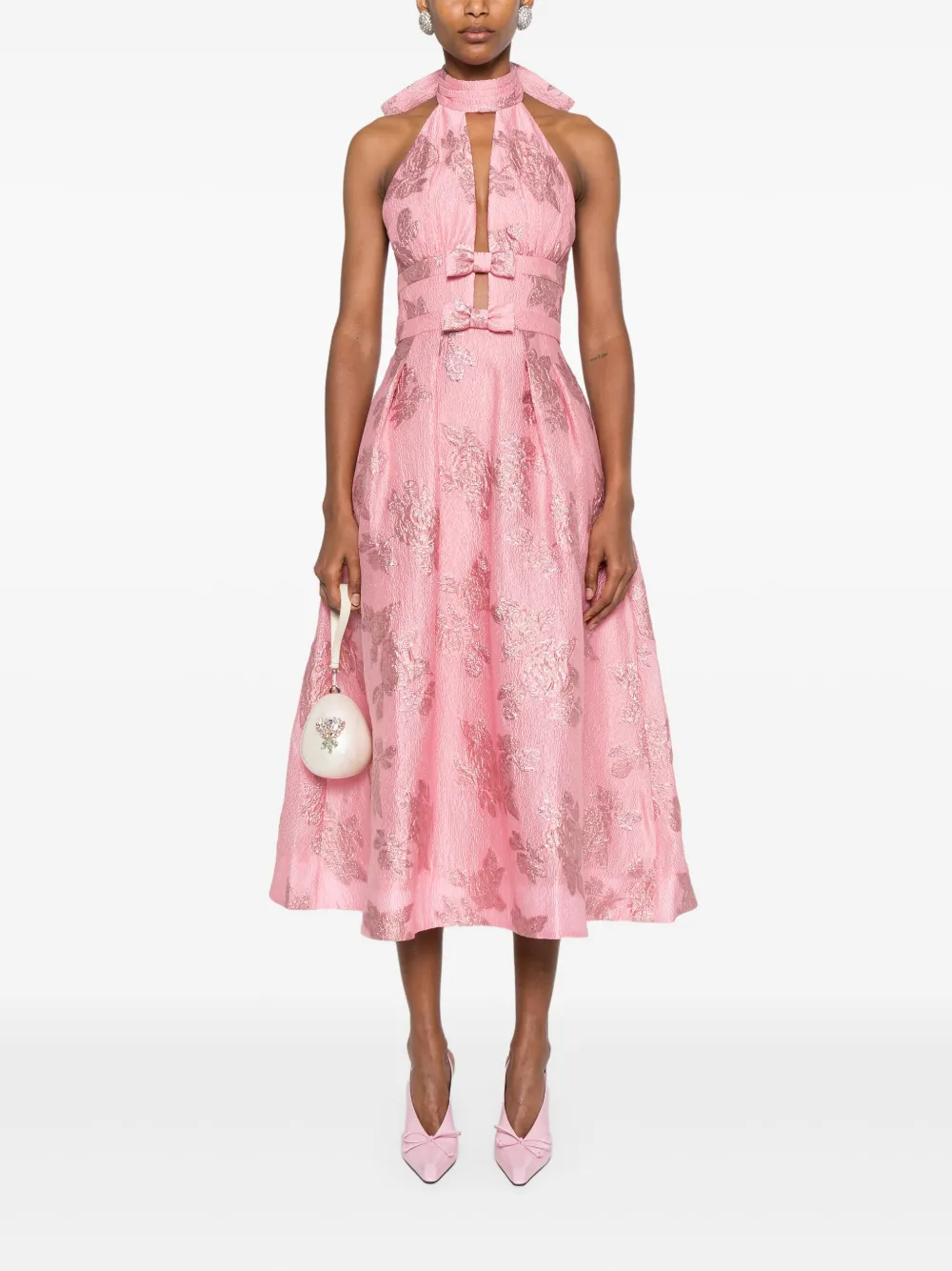 Rebecca Vallance floral-embroidered dress - Roze