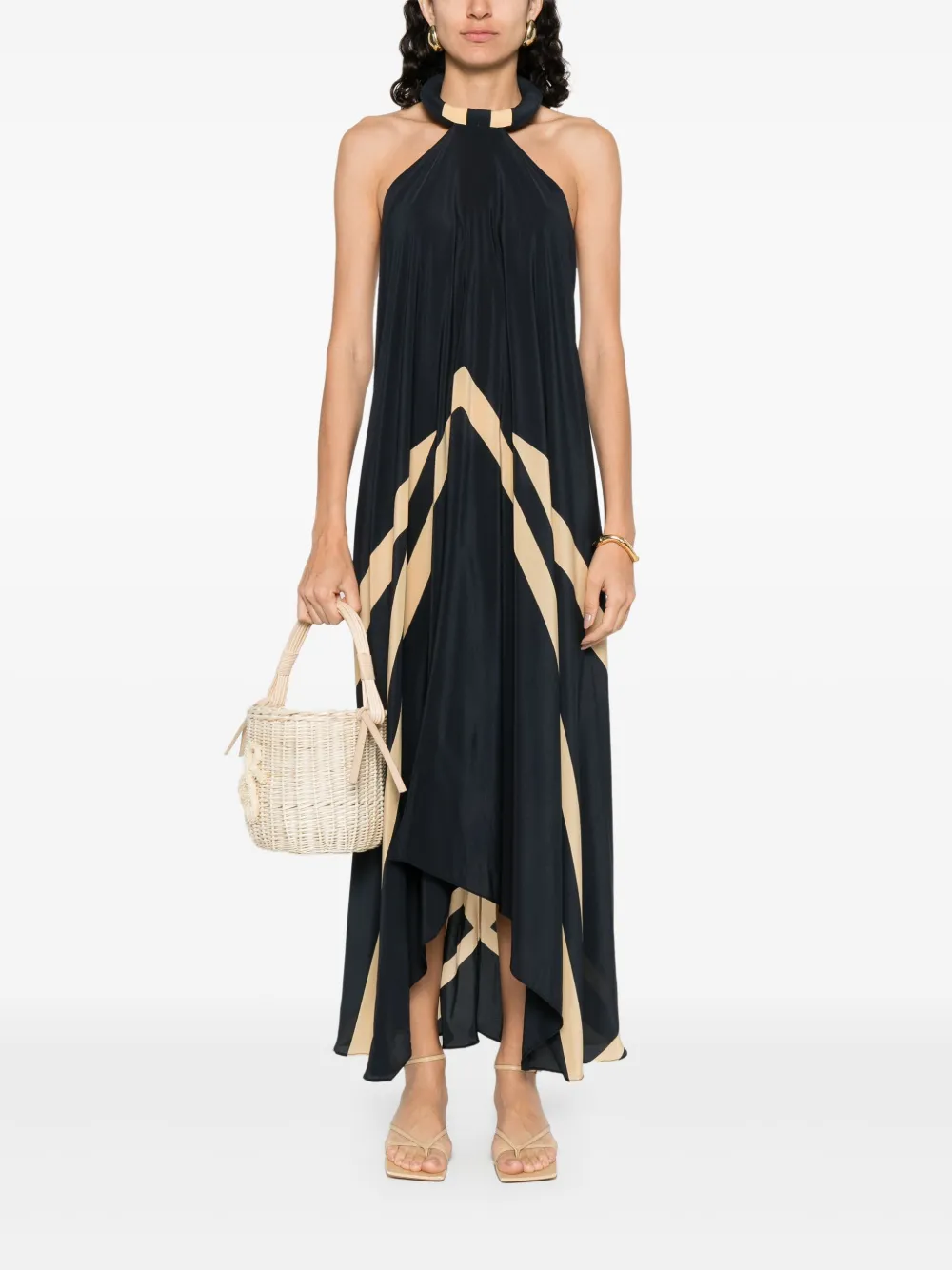 Volantis pleated midi dress - Grijs