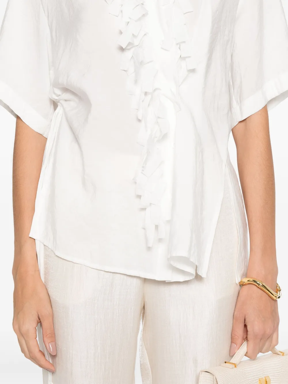 RAME Satijnen blouse Wit