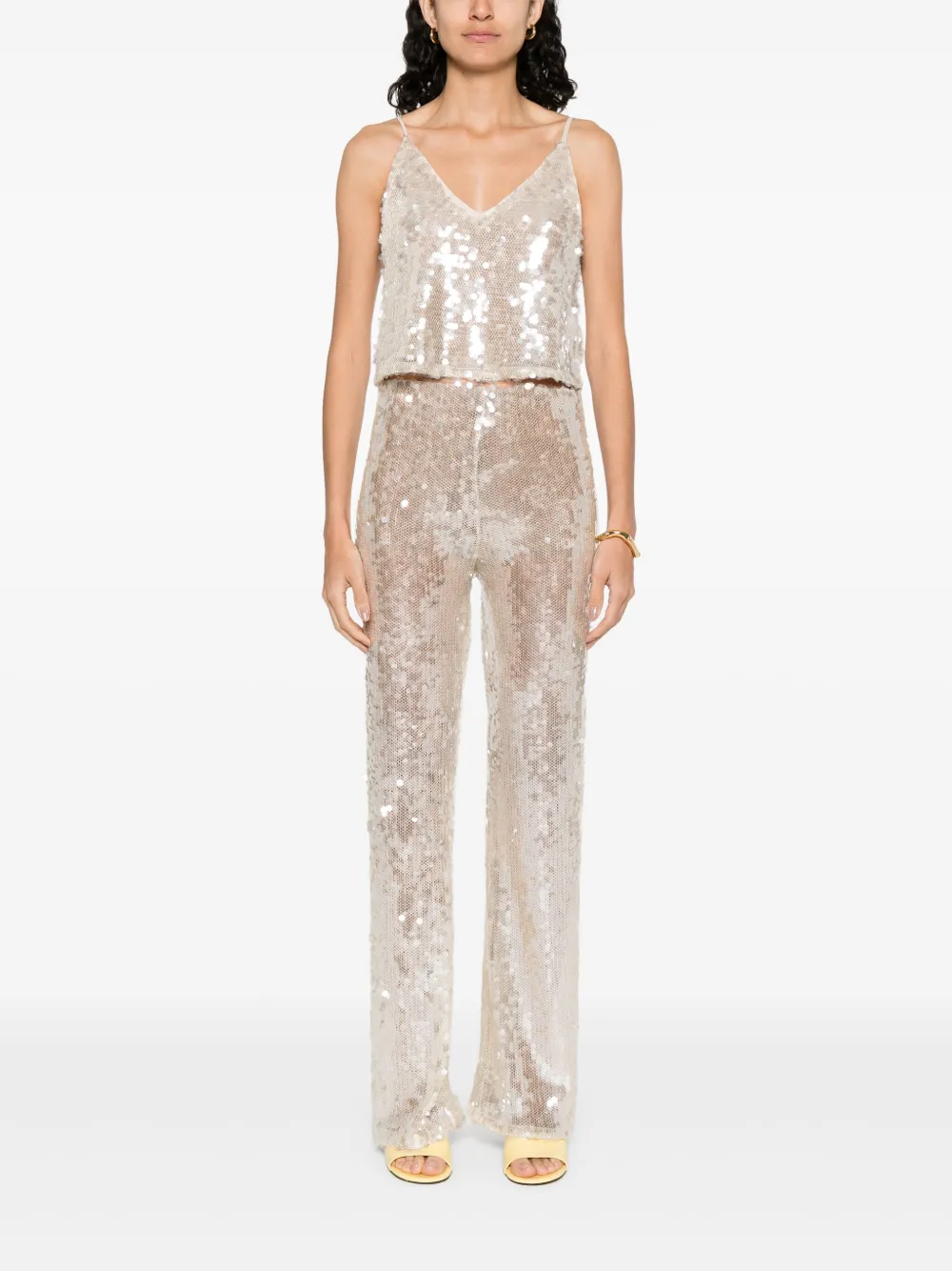 RAME sequin-embellished trousers - Beige