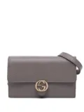 Gucci Pre-Owned 2000-2015 Leather Interlocking G Dollar Wallet on Chain crossbody bag - Grey