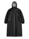 Cecilie Bahnsen flower-embellishment hooded raincoat - Black