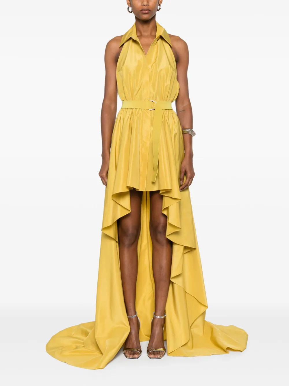 Norma Kamali halterneck dress - Geel
