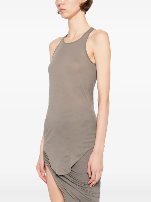 Rick Owens Basic Ribbed Tank Top | Grey | FARFETCH ZA