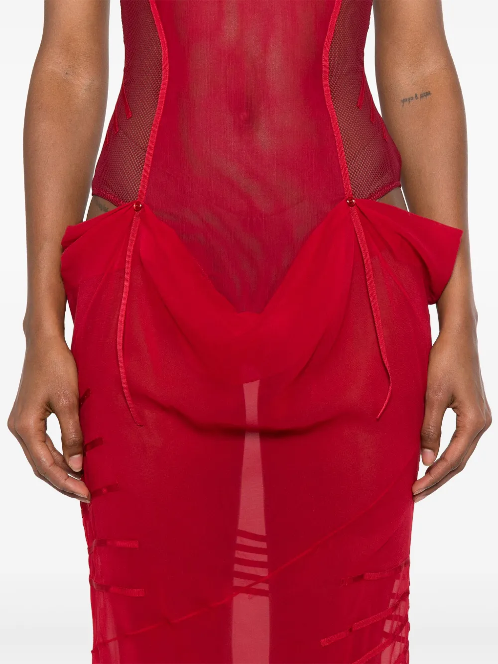 The Attico Bustier jurk met uitgesneden details Rood
