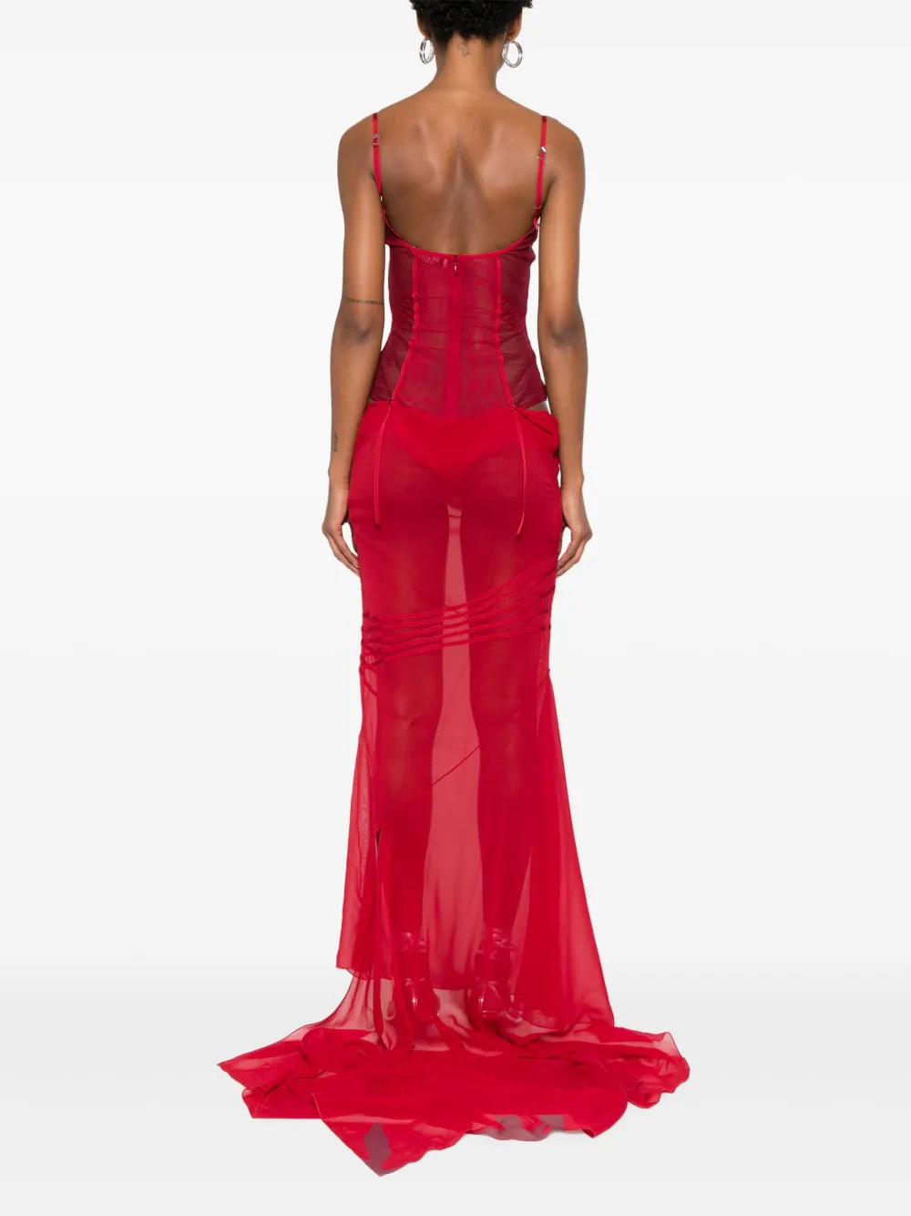 The Attico Bustier jurk met uitgesneden details Rood