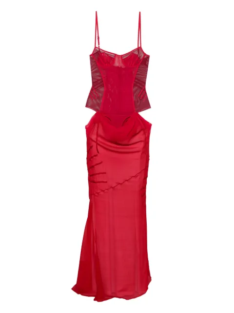 The Attico vestido largo estilo bustier con aberturas