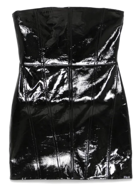 Retrofete patent-finish mini dress