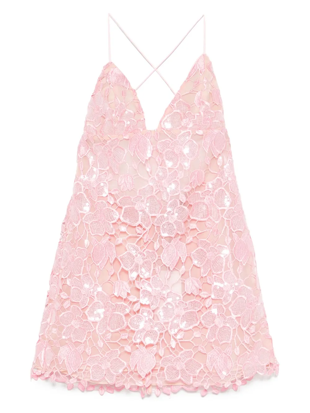 Retroféte Floral-embroidered Mini Dress