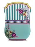 VESTA floral-embellished decorative plate (25cm x 16.5cm) - Blue