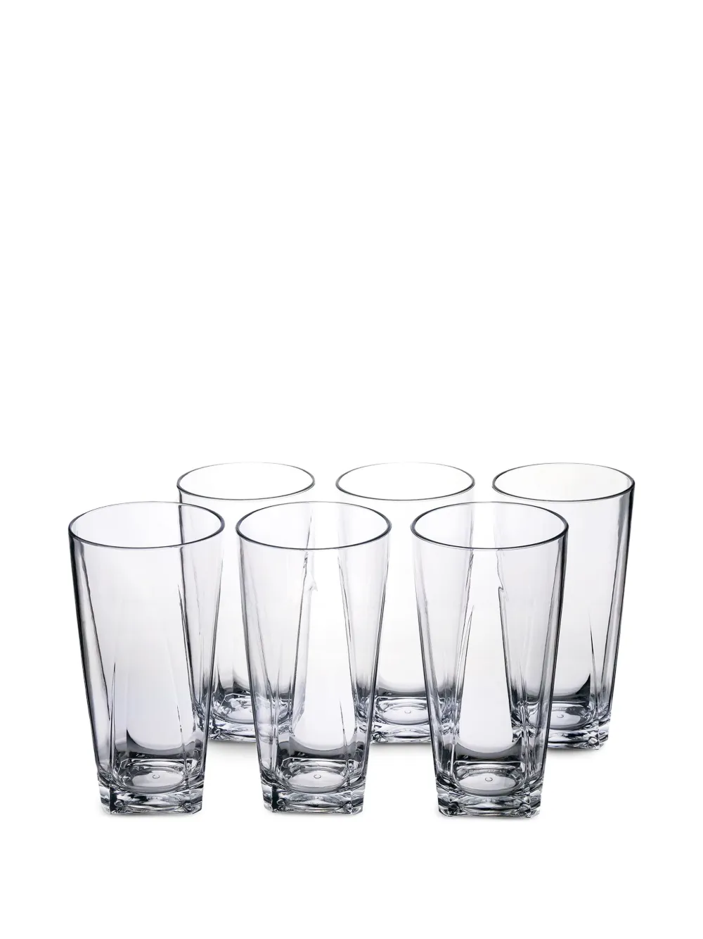 VESTA TAPERED CRYSTAL DRINKING GLASSES (SET OF SIX)