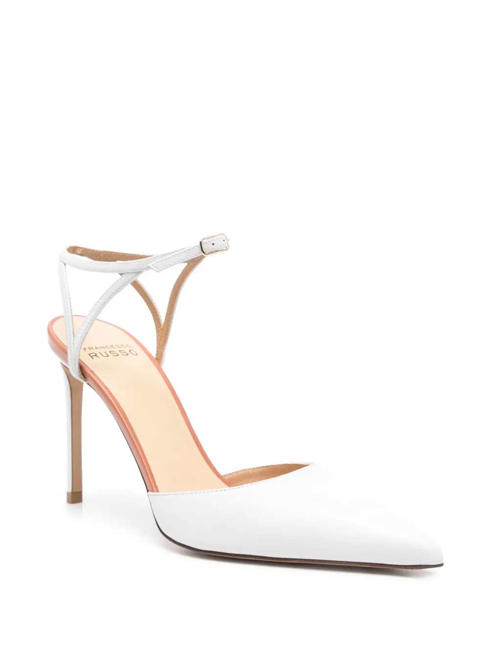 Francesco Russo 90mm leather pumps White