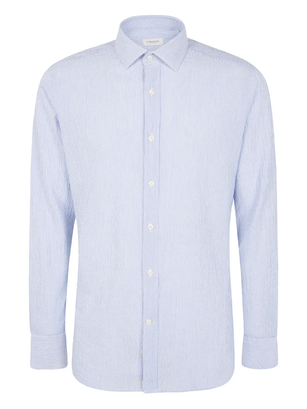 Tintoria Mattei camisa con motivo de rayas diplomáticas y botones | azul | Image 1