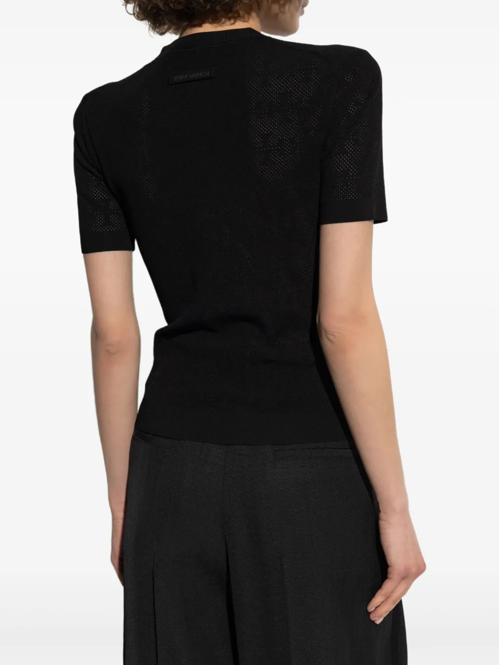 Tory Burch Gebreide top met geperforeerd detail Zwart