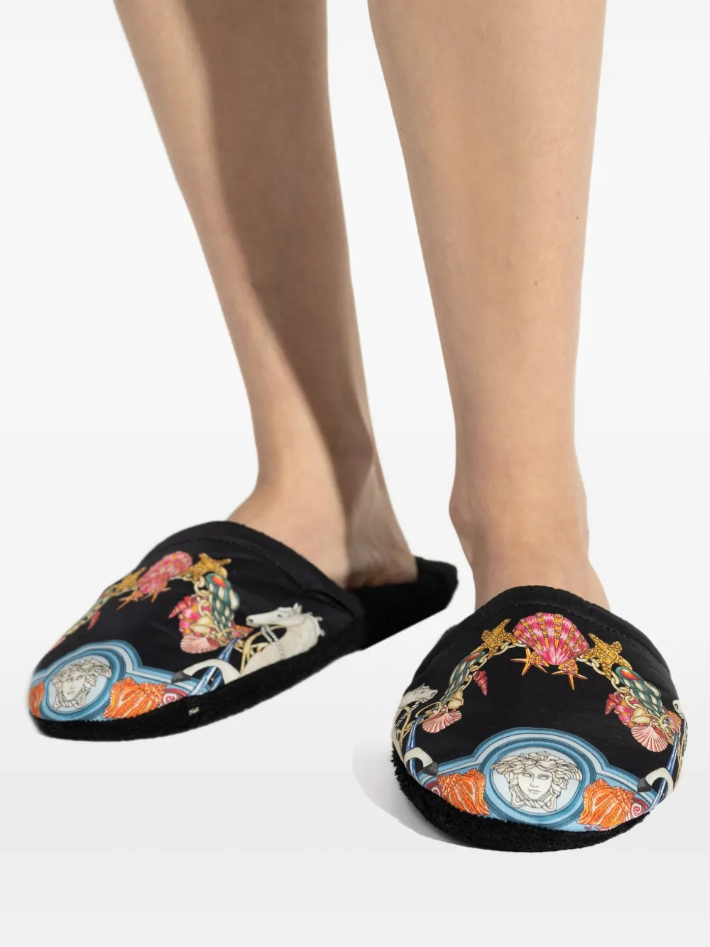Versace Home printed slippers Black