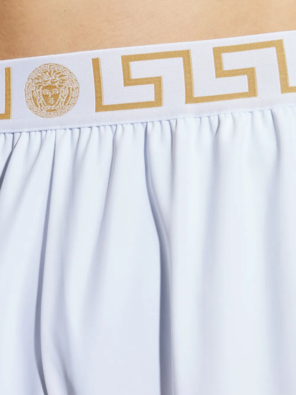 Versace Zwembroek met Greca tailleband Wit