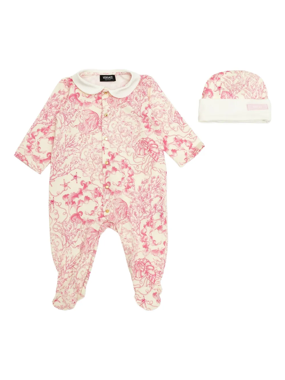 Versace Kids Underwater Barocco romperset Wit
