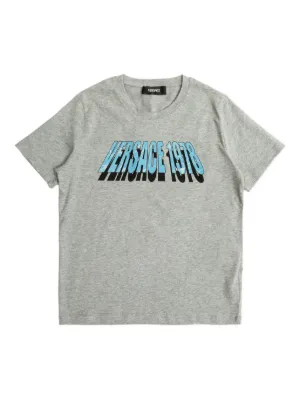 Moncler Enfant logo-patch short-sleeve T-shirt | Grey | FARFETCH