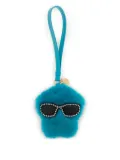 Versace faux-fur keyring - Blue