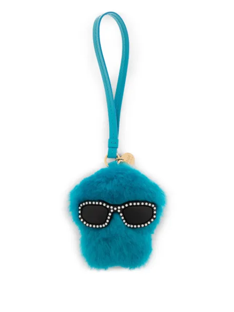 Versace faux-fur keyring 