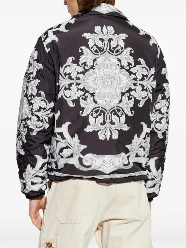 versace バロック柄 ジャケット ブラック &グレー 54 Versace リバーシブル ジャケット | ブラック | FARFETCH JP