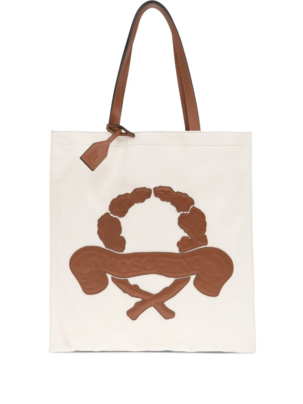Moschino logo-debossed shoulder bag - ニュートラル Moschino logo-debossed shoulder bag - ニュートラル