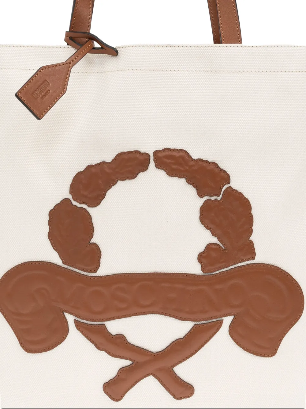 Moschino Schoudertas met logo-reliëf Beige