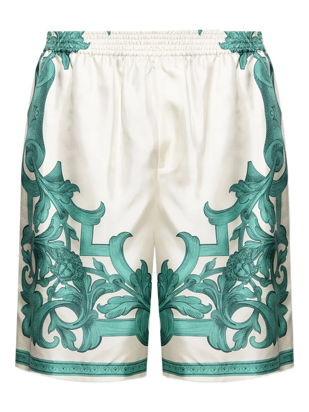 Versace baroque print silk shorts - ホワイト Versace baroque print silk shorts - ホワイト