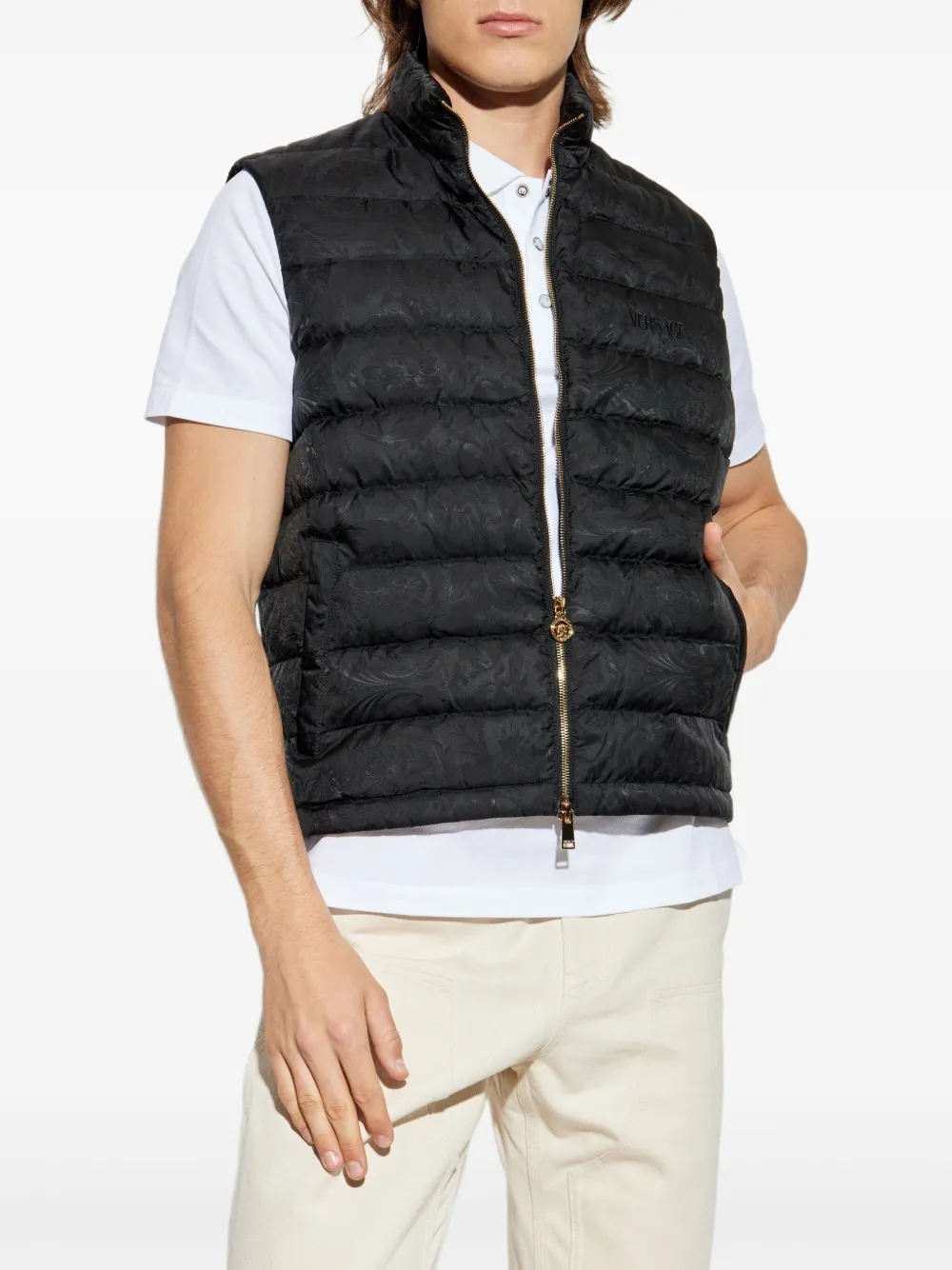 Versace Bodywarmer met Barocco-jacquard Zwart