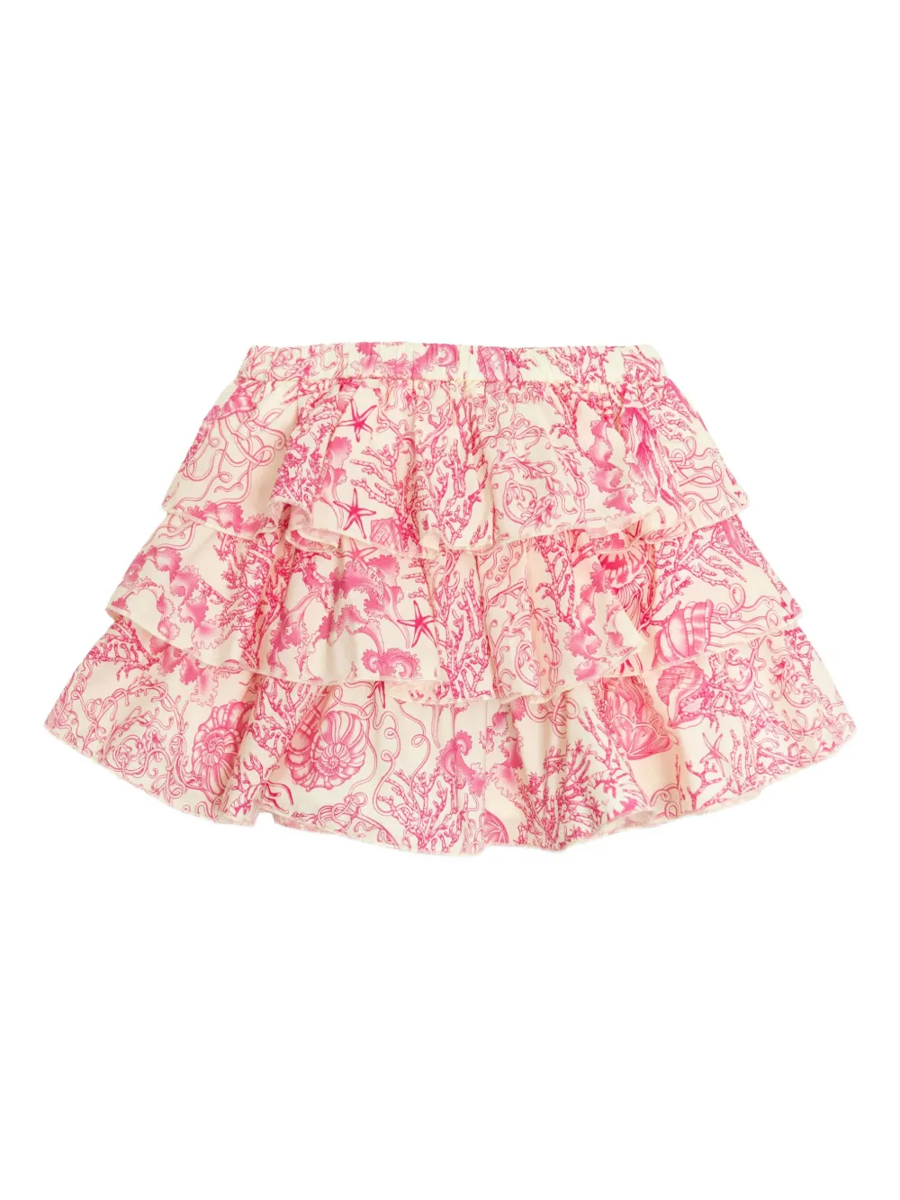 Versace Kids Underwater Barocco ruffled skirt - Roze