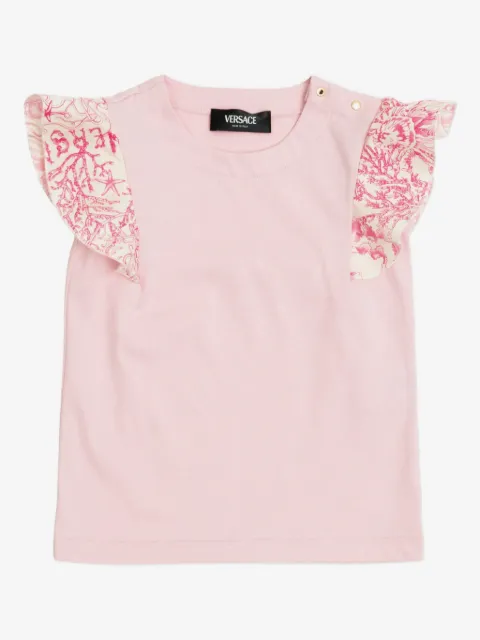 Versace Kids Underwater Barocco ruffle-sleeve T-shirt