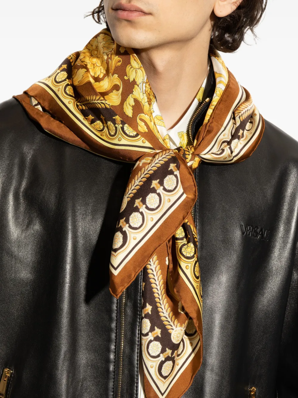 Versace Sjaal met print Bruin