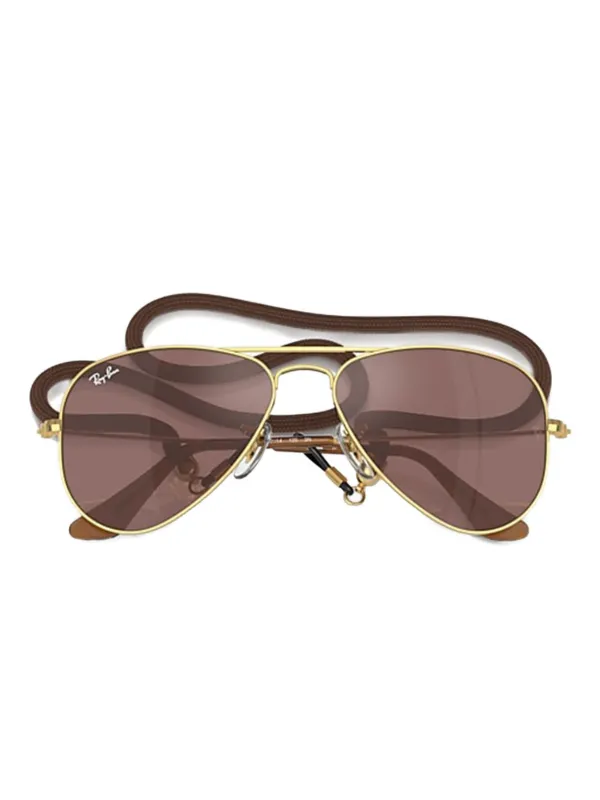 RAY-BAN JUNIOR アビエーター メタリックサングラス | ゴールド