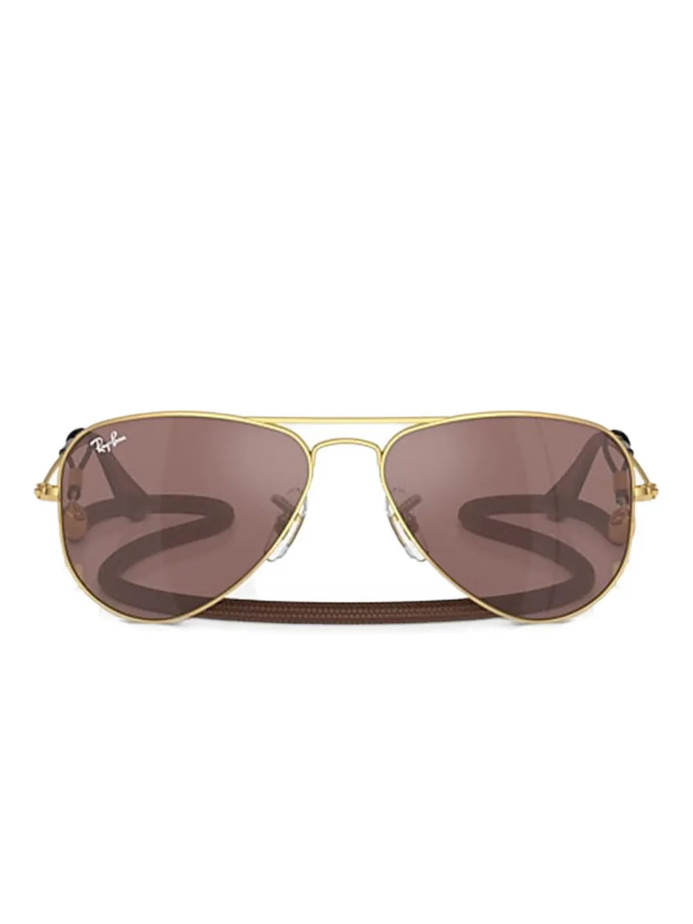 RAY-BAN JUNIOR Aviator zonnebril met metallic montuur Goud