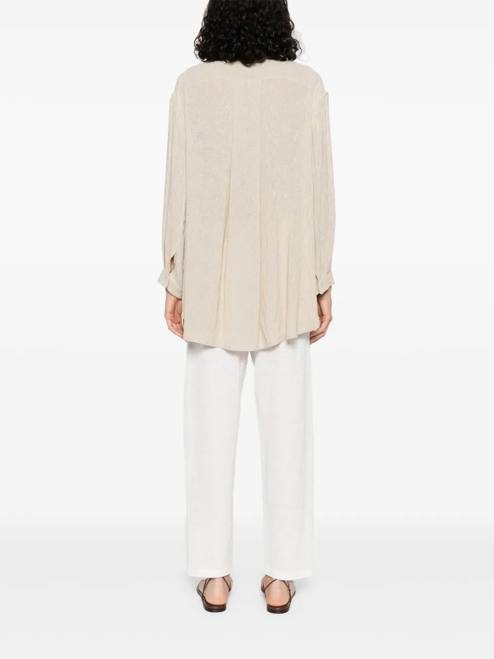 Giorgio Armani Shirt met ruches Beige