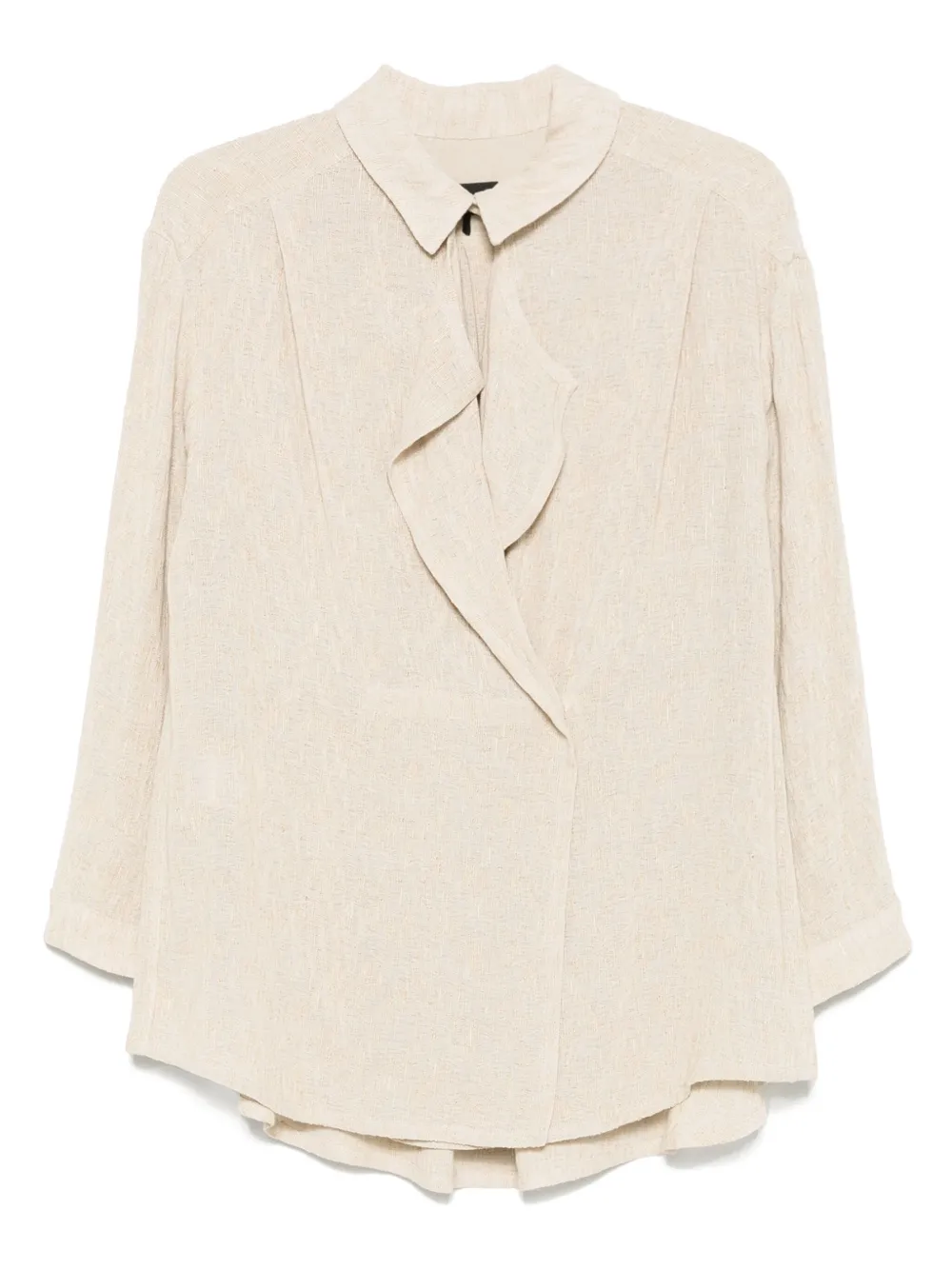 Giorgio Armani Shirt met ruches Beige