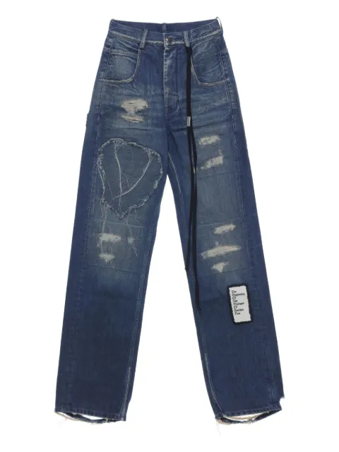 Ann Demeulemeester jeans rectos con detalles rasgados