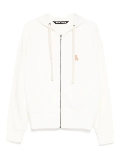 Palm Angels logo-patch zip-up hoodie