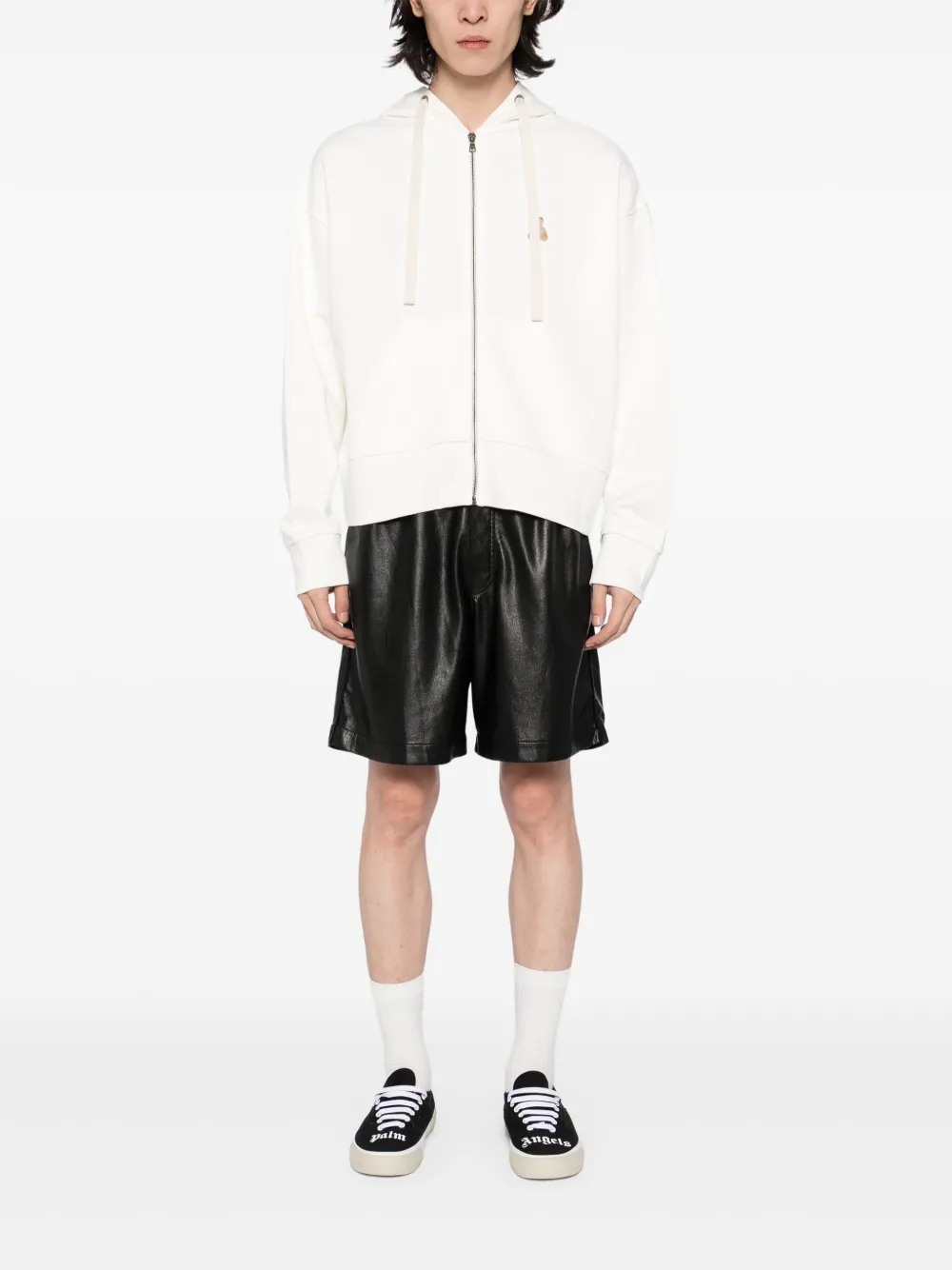 Palm Angels Hoodie met logopatch Wit