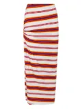 Rabanne striped draped skirt - White