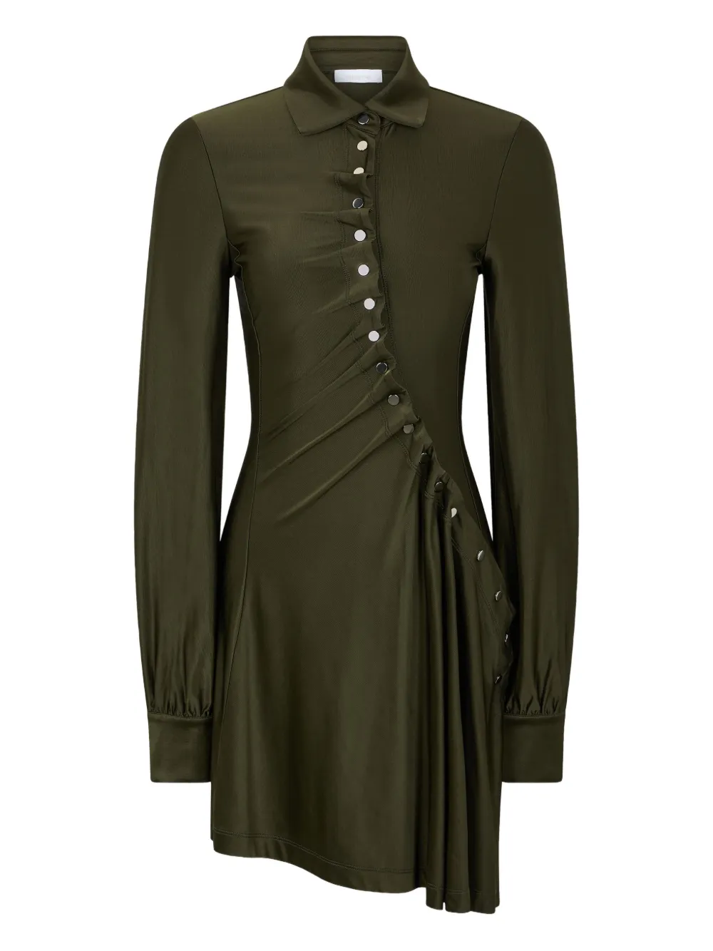 Rabanne button-embellished draped dress | Green | Image 1