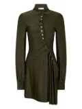 Rabanne button-embellished draped dress - Green