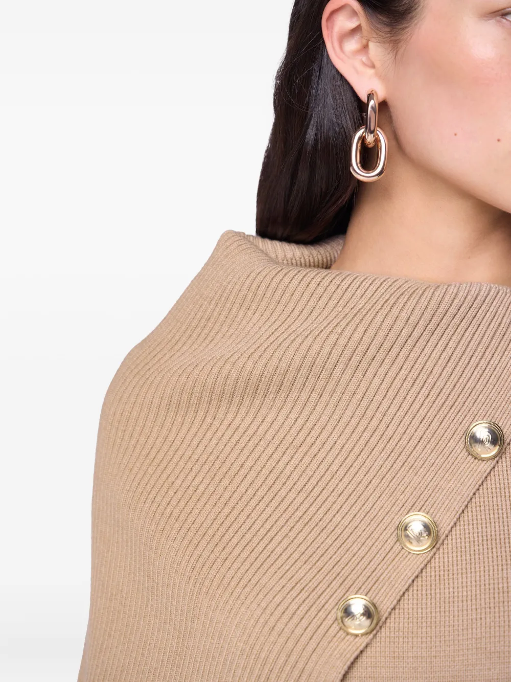 RABANNE ASYMMETRIC RIBBED SWEATER